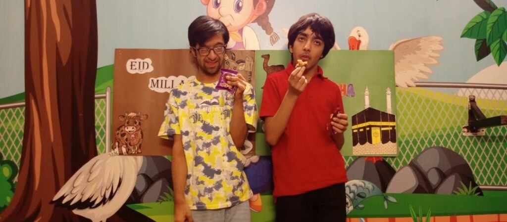 Students sharing Eid happiness